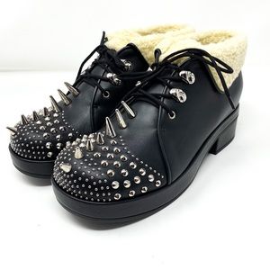 GUCCI Womens Harlem Studs and Spikes Black Booties